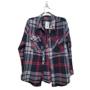 NWT Sanctuary Women Boyfriend For Life Plaid Flannel Shirt Size XL